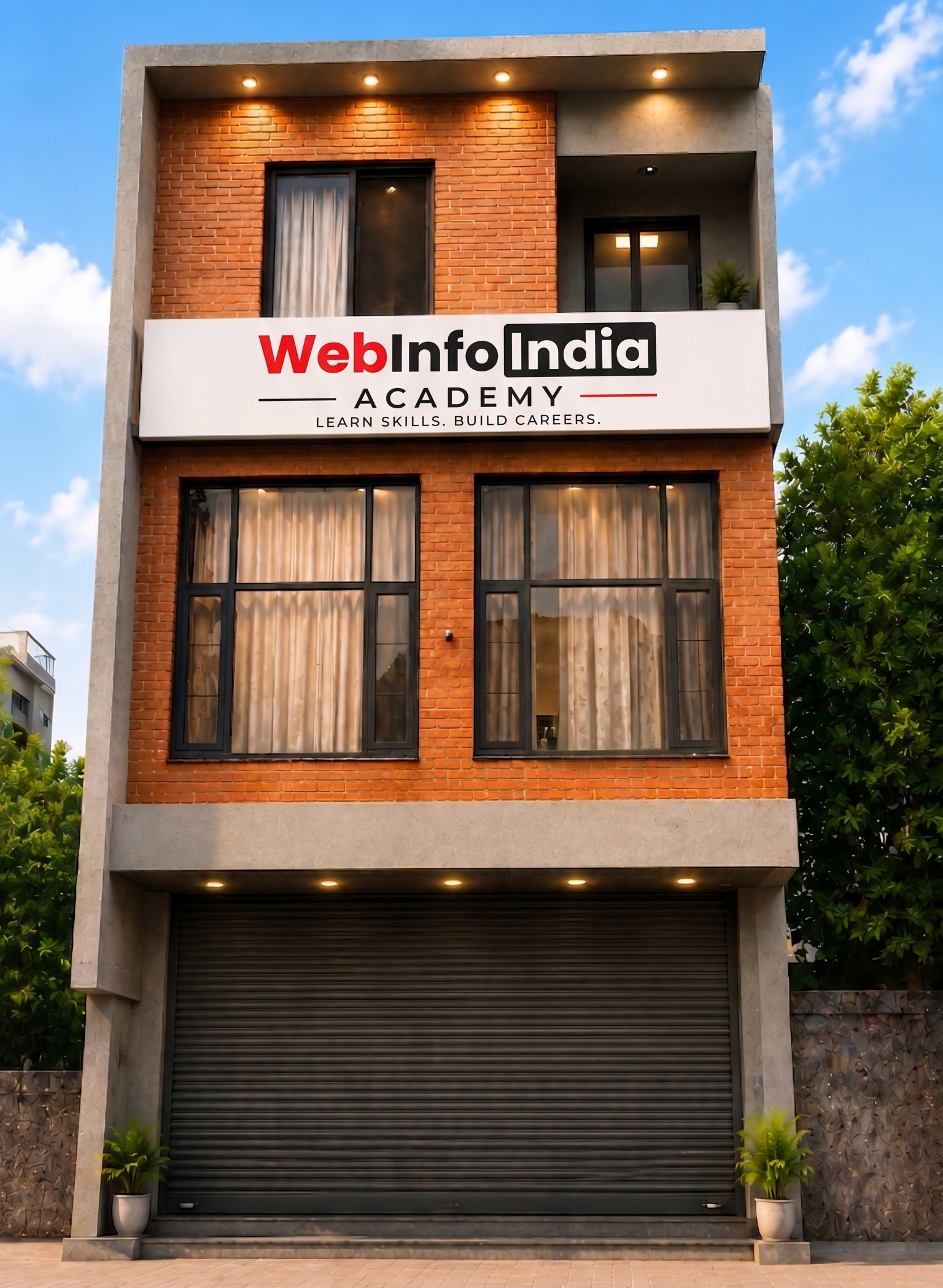 Students collaborating at Web Info India